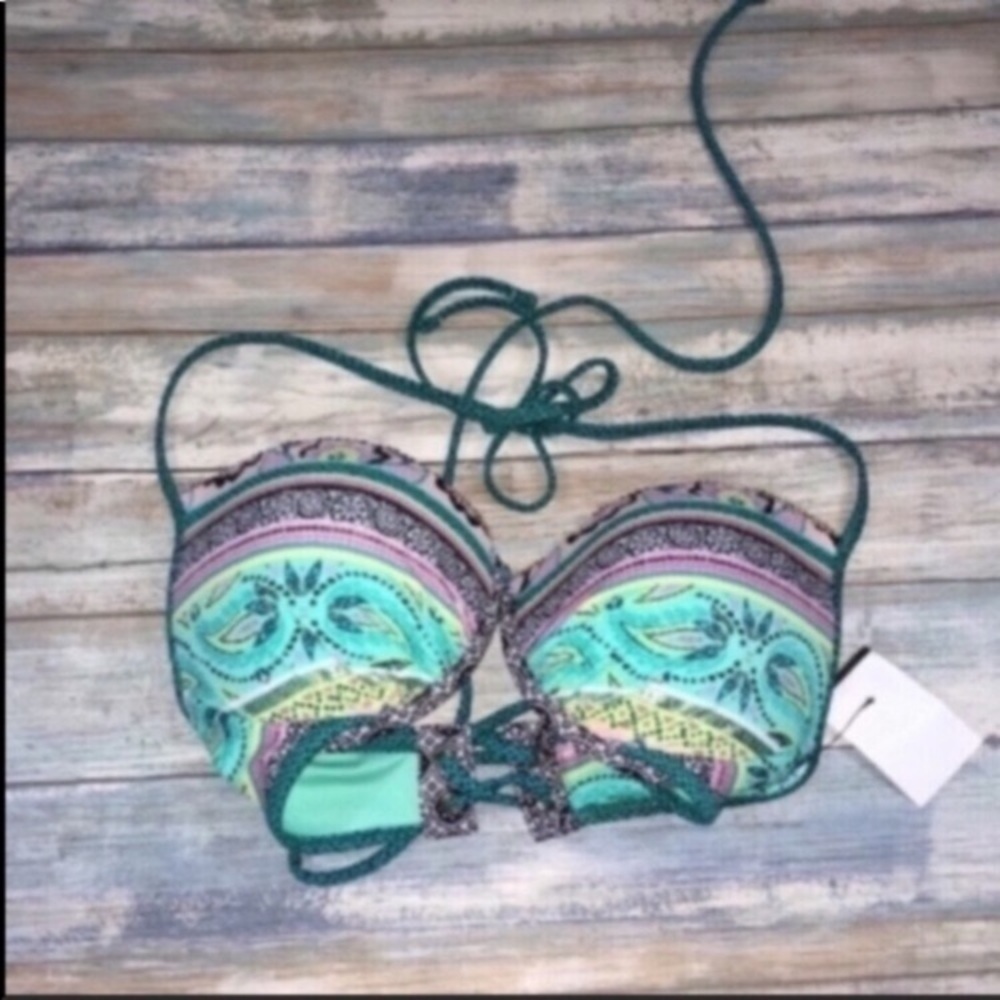 Shade & Shore Green Push Up Bikini Top - Picture 2 of 6